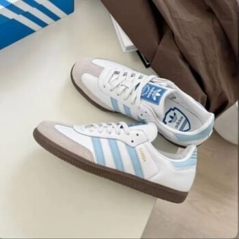 Adidass Samba Leather Sky Blue Mens FIX