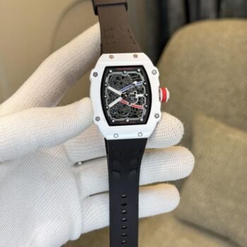 RICHARD MILLE 091 WHITE BLACK SILICON STRAP