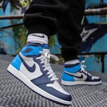 Branded retro 1 UNC blue High Ankle Sneakers