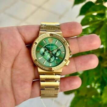 Versace Greca Chronograph Gold Green