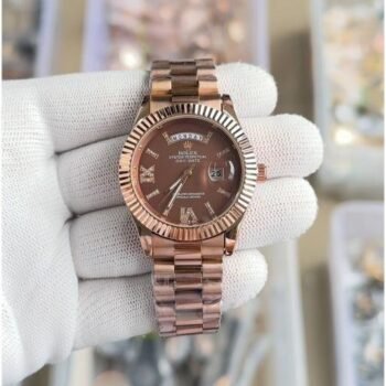 Rolex Oyster perpetual Day Date 40 Battery Rose-Gold Brown