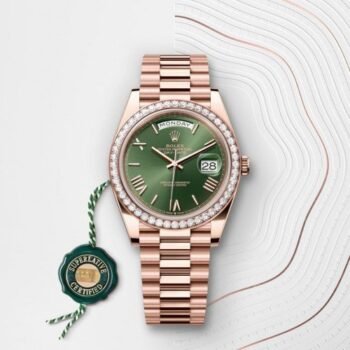 Rolex DayDate EverRose Gold Green Diamond Automatic
