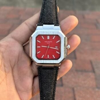 PATEK PHILIPPE CUBE SILVER RED QUARTZ
