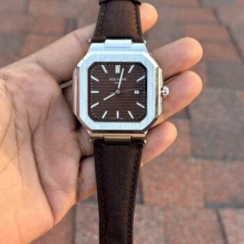 PATEK PHILIPPE CUBE SILVER BROWN QUARTZ