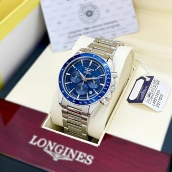 Longines Conquest Chronograph Silver Blue