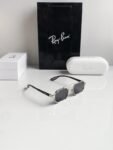Branded Rb Silver Black Sunglasses Bt (With Original Kit)