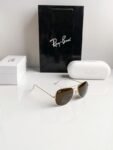 Branded Rb Gold Brown Aviator Sunglasses Bt (With Original Kit)