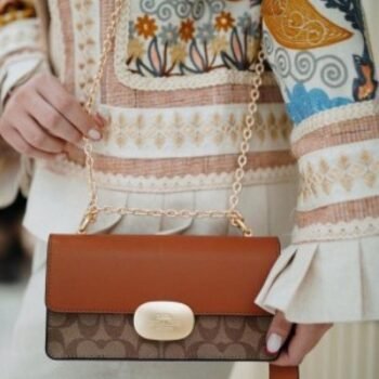 Coach Eliza Premium Crossbody Sling Bag With OG Magnetic Gift Box & Dust Bag (Tan Brown - 916)