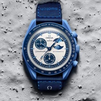 Swatch X Omega Bioceramic Moonswatch Mission To Moon Blue With Kit