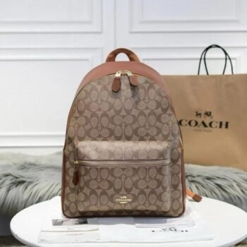 Coach Backpack Premium Quality Unisex Signature Canvas With OG Box & Dust Bag🤎🍒