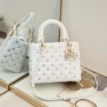 Dior Lady My ABC Cannage Butterfly Premium Quality With OG Box & Dus Bag (White-712)(BSB)
