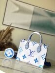 Louis Vuitton LV M22976 On The Go Pochette With OG Double Box & Dust Bag - Coin Pouch (White Blue - 620)(BSB)