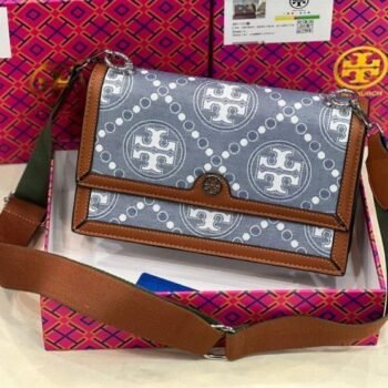 Tory Burch T Monogram Shoulder Bag With Adjustable Strap With OG Box & Dust Bag (Brown - 617)(BSB)