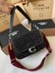 Coach Soft Tabby Shoulder Bag In Signature Denim With OG Box Dust Bag (Black-66130)(LB)