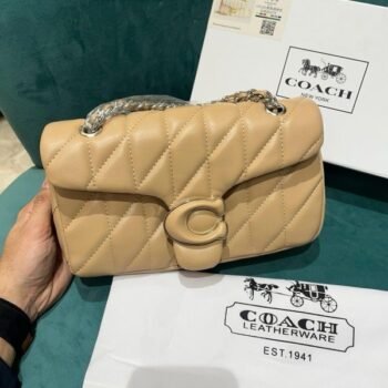 Coach Soft Apricot Tabby 26 Quilted Medium Leather Shoulder Bag With OG Box & Dust Bag (CP-150-Apricot)(LB)