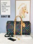 Louis Vuitton Keepall Bandoulire 50 LV Multicolor Duffle With Dust Bag (8867)(LB)