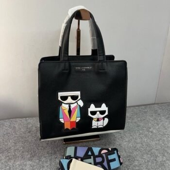 Karl Lagerfeld Maybelle Black Crossbody Bag Satchel With Dust Bag - (KB019-1 Black)(LB)