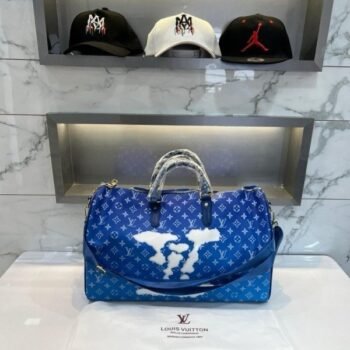 Louis Vuitton Keepall Duffle_50 Limited Edition Sky & Cloud With Dust Bag Tag & Lock Key (8878)(LB)
