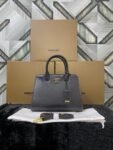 Burberry Frances Medium Satchel Bag With OG Box & Dust Bag BUR6268 Black