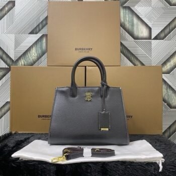 Burberry Frances Medium Satchel Bag With OG Box & Dust Bag BUR6268 Black