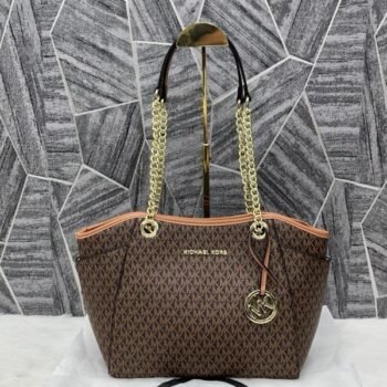 Michael Kors Jet Set Tote Travel Signature With Dust Bag (19015 Coffee Brown)