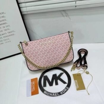 Michael Kors Jet Set Chain Pouchette Bag With OG Box & Dust Bag (Pink 22318)