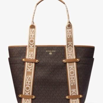 Michael Kors Maeve Monogram-Print Tote Bag With Dust Bag (CoffeeBrown 22314)