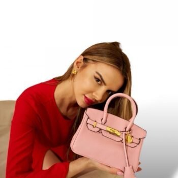 Hermes Powder Pink Togo Leather Rose Gold Hardware Birkin Bag With Dust Bag & OG Box (BK25 Powder Pink)