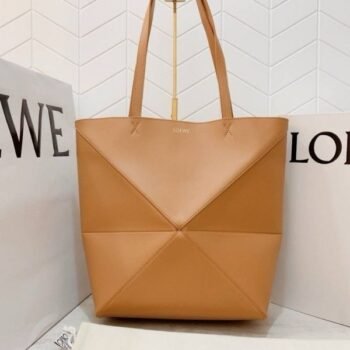 Loewe Limited Edition Puzzle Fold Tote Bag With OG Box & Dust Bag (Brown - 698) (BSB)