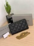 Charles & Keith CK Chain On Wallet With OG Box & Dust Bag (Black - 859)