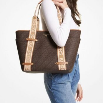 Michael Kors MK Maeve Tote Bag With Dust Bag & Sling Belt (Brown - 183)(BSB)