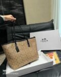 Coach Signature City Tote Bag With OG Box & Dust Bag (Beige_Black-1119)(BSB)