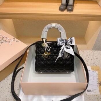 Dior Lady My ABC Elite Quality With OG Box & Dus Bag & Scarf WIth Star Charm (Black-291)(BSB)