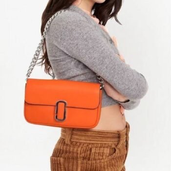 Marc Jacobs The J Marc Shoulder Bag With OG Box & Dust Bag (Orange - 926)(BSB)