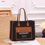 Burberry Horseferry London Tote Bag With Dust Bag (Black_Brown-985)(BSB)