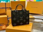 Louis Vuitton LV M46733 On The Go Premium Monogram Empreinte Leather Tote Bag With OG Magnetic Box & Dust Bag (Black - 649)(BSB)