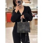 Louis Vuitton LV M46733 On The Go Premium Leather Tote Bag With OG Double Magnetic Box & Dust Bag (Black - 647)(BSB)