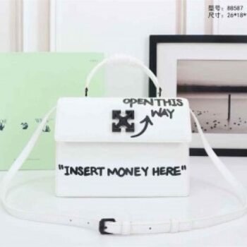 Off-White Leather Insert Money Here Jitney 1.4 Shoulder Bag (Insert Money Here 88537 White)(LB)