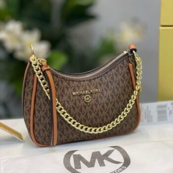 Michael Kors MK Jet Set Charm Small Logo Pochette With OG Box (5575_Coffee_Brown)(LB)