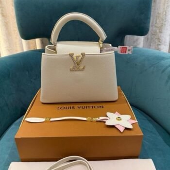 Louis Vuitton Capucines Medium Beige OG Box With Dust Bag 968177-3 Beige White(LB)