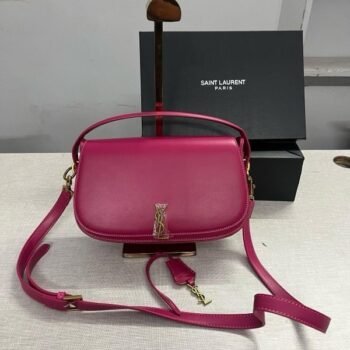 YSL Saint Laurent Voltaire Leather Shoulder Bag With OG Box & Dust Bag (Y168 Plum)