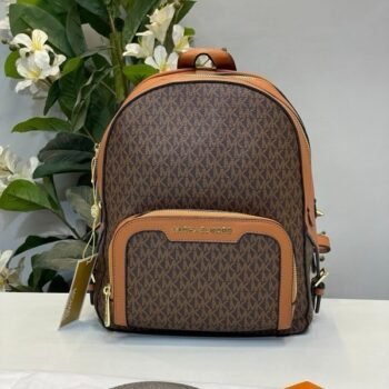 Michael Kors Double Zipper Backpack With Dust Bag (22M07-Coffee_Brown)(LB)