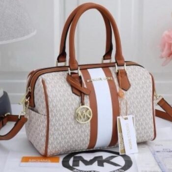 Michael Kors Speedy Mini Duffle With Dust Bag (20062_Beige_Brown)(LB)