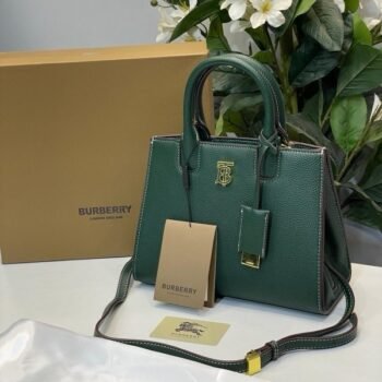 Burberry Frances Medium Satchel Bag With OG Box & Dust Bag BUR6268 Green(LB)