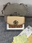 Coach Parker Studded Premium Shoulder Bag With OG Box & Dust Bag (Beige-28032)(LB)