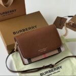 Burberry Bolsa Derby House Check Sling Bag With OG Box & Dust Bag 40681441 Brown(LB)
