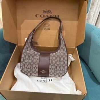 Coach Carmen Shoulder Bag With OG Box Dust Bag-6812-14 Brown Cloth(LB)