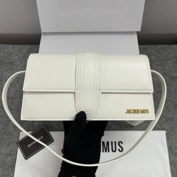 Jacquemus Leather LE Bambino Long Black With Sling Strap OG Box & Dust Bag (6828-1 White)(LB)