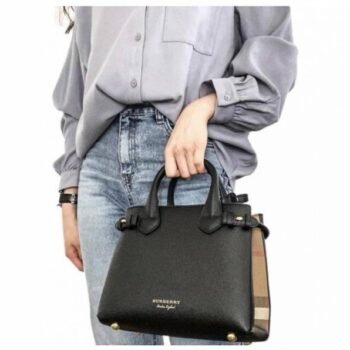 Burberry Medium Banner Handbag With Dust Bag & Shoulder Strap