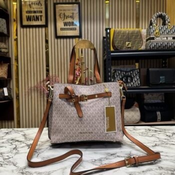 MICHAEL KORS EMILIA HANDBAG WITH DUST BAG PREMIUM QUALITY (BIEGE)(MT)